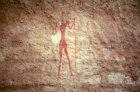 Algeria Tassili nAjjir cave painting, pin head warrior